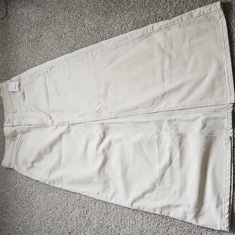 NWT Wisp Ivory Sz 10Free People We The Free Come As You Are Denim Maxi Skirt - Picture 6 of 10